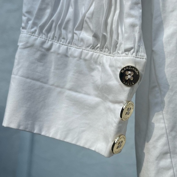 Guess Marciano Crisp White Cotton Shirtdress | Button-Down Bib-Front Dress | S - Picture 12 of 14